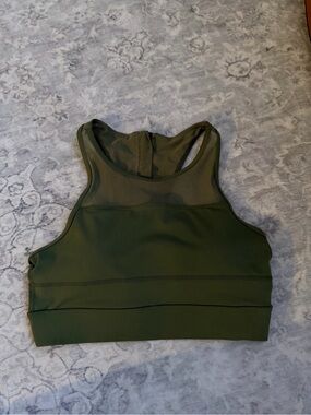 ZYIA Olive Green High-Neck Sports Bra